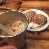 iced vanilla late and walnut cake at Prasad - Pearl District in Portland