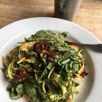 raw pasta with avocado sauce at Prasad - Pearl District in Portland