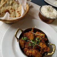 Aloo Ghobi, Rice and Filled Naan at Ocean Spice in Cheb