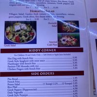 Menu at Hellas in Tarpon Springs
