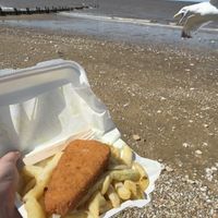Vegan fish and chips  at Elliot's Fish & Chips in Hunstanton