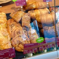Clearly labeled vegan bakery products in the bakery  at Alnatura - Neue Strasse in Ulm