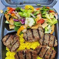 Impossible kefta kebab platter at Pita Inn in Skokie