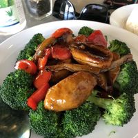 Korean BBQ chick with broccoli and peppers  at VeggiEAT - Summerlin in Las Vegas