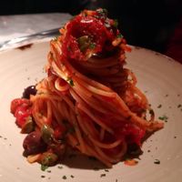 Vegan Puttanesca at Nina Pasta Bar in Madrid