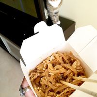 Wok with pad thai noodles, tofu, shiitake, pineapple, bamboo shoots, bean sprouts, hoisin sauce and crushed peanuts. at Wok in A box in Paphos