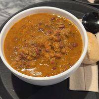 Vegan chilli con carne (beyond meat) - more like a gulash rather than soup   at Zuppa in Madrid