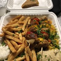 Brochettes et baklava  at Sham - Mont Royal in Montreal