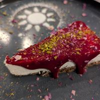 Raspberry cheesecake at Sham - Mont Royal in Montreal