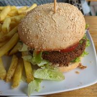 Falafel burger at Veganbar in Bremen