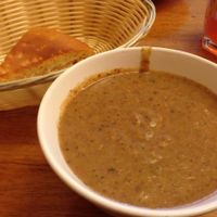 Potato and kidney beans soup @ Veganbar, Bremen at Veganbar in Bremen