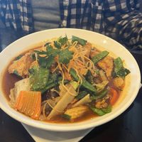 Tofu with thick rice noodlees  at Lucky Corner Vietnamese in Frederick