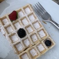 Vegan Belgian waffel   at Kleines Waffelhaus in Luebeck