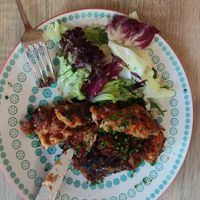 Delicious lentil lasagne, got it again when we came back at Stadtheuriger in Mariazell