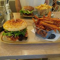 Jackfruit Burger with sweet potatoe at Stadtheuriger in Mariazell