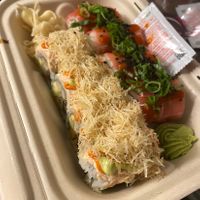 Hot flamingo roll! at Wellness Sushi in Denver