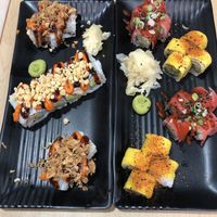 Krunchy Krab, Ebi Tempura, Hot Flamingo and Fiery Philly   at Wellness Sushi in Denver