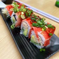 Hot Flamingo Roll at Wellness Sushi in Denver