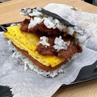 Teriyaki Beef Onigiri  at Wellness Sushi in Denver