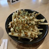okonomi fries: recommended at check-out and a delicious appetizer to snack on while we waited for the rest of our meal  at Wellness Sushi in Denver