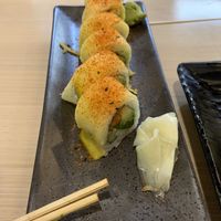 fiery philly roll: yum!  at Wellness Sushi in Denver