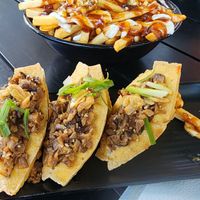 shiitake stuffed tofu. pretty good. not my first choice at wellness. many other yummier dishes at wellness. at Wellness Sushi in Denver