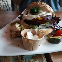 vegan spicy burger at De Zeemeeuw in Noordwijk