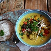 the curry with rice at De Zeemeeuw in Noordwijk