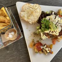 Spicy vegan burger at De Zeemeeuw in Noordwijk