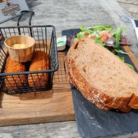 Bread with kroketten at De Zeemeeuw in Noordwijk