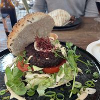 Vegan beetroot burger    at De Zeemeeuw in Noordwijk