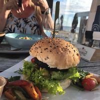 Spicy burger at De Zeemeeuw in Noordwijk