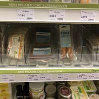 Vegan meats  at Vitalia Reformhaus in Freising
