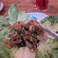 Mock scallop on lettuce. SO GOOD! at Viet Ngon in North London