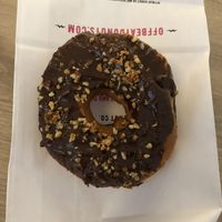 Vegan chocolate hazelnut donut at Offbeat Donut Co in Dublin