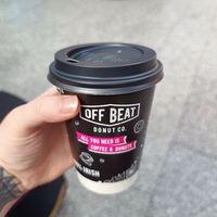 Oat milk latte at Offbeat Donut Co in Dublin