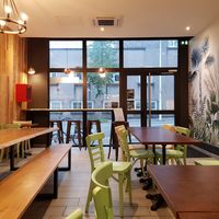 The lunch room at Ty Veggie in Brest