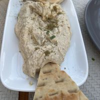 Hummus (comes with pitta we ordered extra pitta not in photo to share)  at 3 Pigs in Rhodes