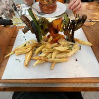 Vegan souvlaki  at 3 Pigs in Rhodes