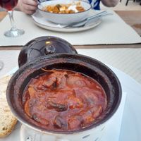 Mushroom Stifado (and giant butter beans with vegan feta) at 3 Pigs in Rhodes