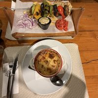 Vegan Mousaka and Souvlaki 😋  at 3 Pigs in Rhodes