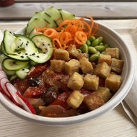 Tempeh Poke Bowl  at Vegamare in Alghero