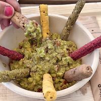 Guacamole with grissini at Vegamare in Alghero