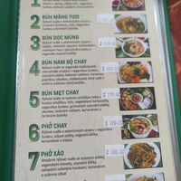 Menu at Bo De Tam in Prague