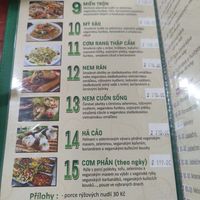 Menu at Bo De Tam in Prague