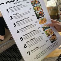 Menu at Bo De Tam in Prague