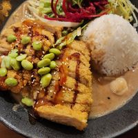 Rice with chicken at Veganese Quan Chay in Leipzig