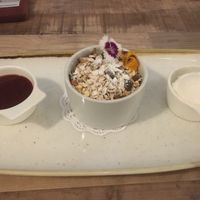 Dessert - vegan crumble  at Kondalilla Eco Resort in Flaxton