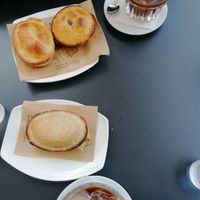 On the bottom the vegan pastry and on top the normal and one with pistachio. at Caffè Alvino in Lecce