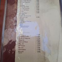 Menu at Caffè Alvino in Lecce